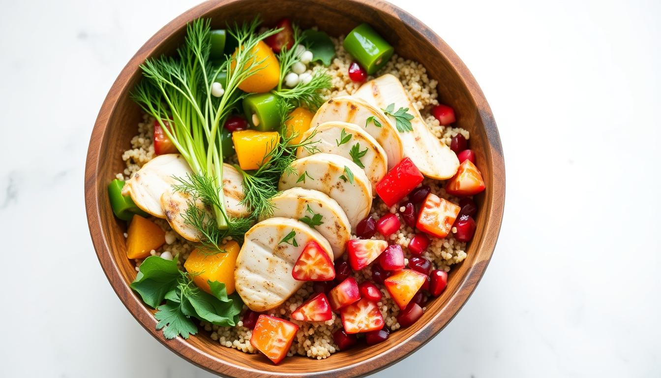 Chicken Fennel and Fruit Quinoa Salad